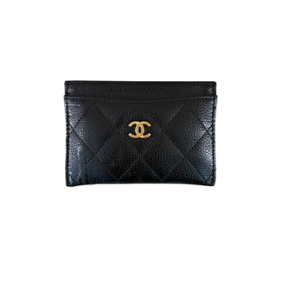 Chanel Black Quilted Caviar Leather Classic Cardholder