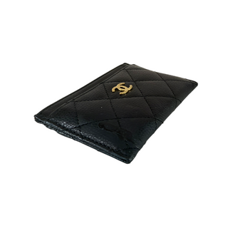 Chanel Black Quilted Caviar Leather Classic Cardholder