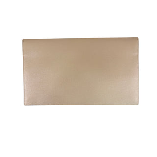 Saint Laurent Beige Cassandre Envelope Clutch in Grain de Poudre Leather