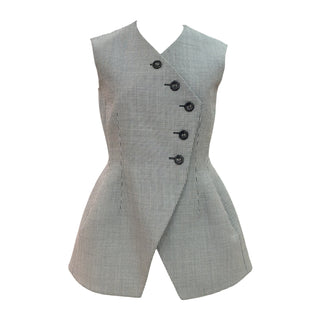 Christian Dior Houndstooth Tailored Peplum Top