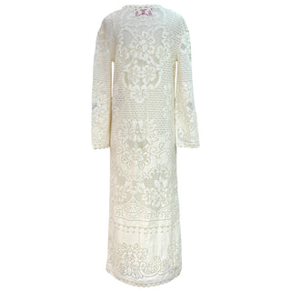 Valentino Floral Lace Maxi Dress with V Logo Detail