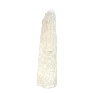 Valentino Floral Lace Maxi Dress with V Logo Detail