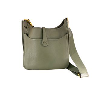 Hermès Grey-Taupe Evelyne PM 29 Leather Shoulder Bag