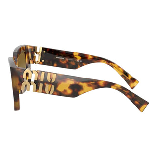 Miu Miu SMU B05 Logo Square Sunglasses in Honey Havana
