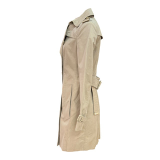 Burberry Metallic Beige Cotton Blend Double-Breasted Trench Coat