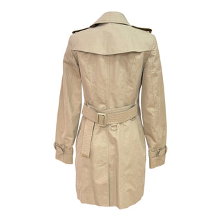 Burberry Metallic Beige Cotton Blend Double-Breasted Trench Coat