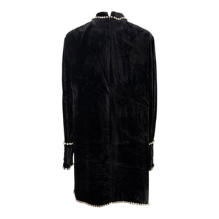 Gucci Black Velvet Crystal Embellished Bow Mini Dress