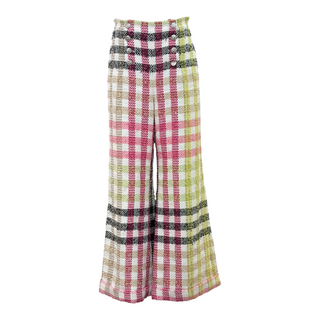 Chanel Multicolour Plaid Tweed Jacket & Wide-Leg Trouser Set