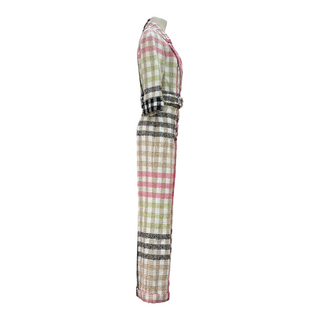 Chanel Multicolour Plaid Tweed Jacket & Wide-Leg Trouser Set