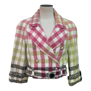 Chanel Multicolour Plaid Tweed Jacket & Wide-Leg Trouser Set