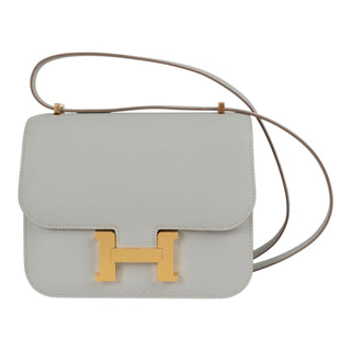 Hermès Constance 18 Moroir Gris Perle Mysore Leather Bag with Brushed Gold Hardware