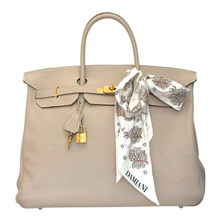 Hermès Birkin 40 Gris Tourterelle Togo Leather Bag with Gold Hardware