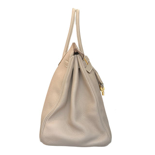 Hermès Birkin 40 Gris Tourterelle Togo Leather Bag with Gold Hardware