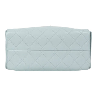 Chanel 25 Small Light Blue Quilted Caviar Leather Drawstring Bag Aged Gold Hardware 2025