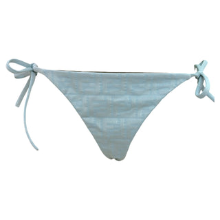 Fendi Reversible FF Logo Jacquard Triangle Bikini Set Brown Black Sky Blue IT 42