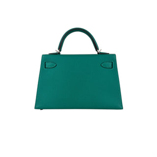 Hermès Vert Vertigo Epsom Leather Mini Kelly II 20 Palladium Hardware
