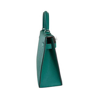 Hermès Vert Vertigo Epsom Leather Mini Kelly II 20 Palladium Hardware