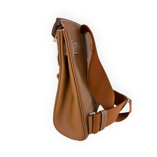 Hermès Fauve Barenia Faubourg Leather Hac à Dos PM Backpack Palladium Hardware