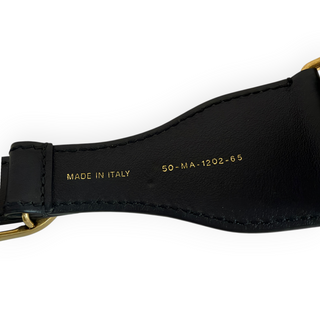 Christian Dior Navy Blue & Beige Embroidered Canvas CD Buckle Belt