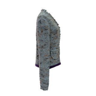 Chanel Gray Fantasy Tweed Knit Cardigan