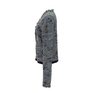 Chanel Gray Fantasy Tweed Knit Cardigan