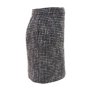 Chanel Black, Pink & Silver Tweed Wrap Mini Skirt