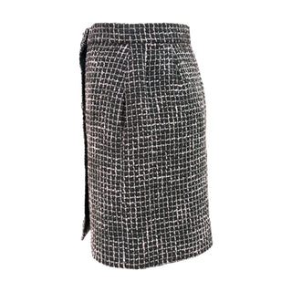 Chanel Black, Pink & Silver Tweed Wrap Mini Skirt