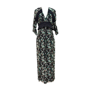 Christian Dior Black Floral Ruffle Maxi Dress