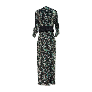 Christian Dior Black Floral Ruffle Maxi Dress