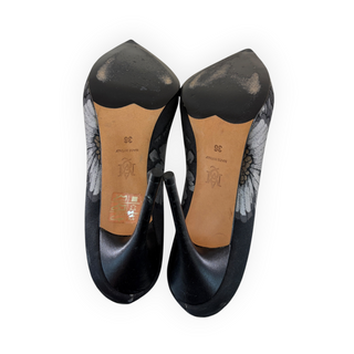 Alexander McQueen Black Floral Jacquard Pointed-Toe Stiletto Pumps