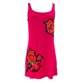 Louis Vuitton Fuchsia Floral Print Sleeveless Shift Dress