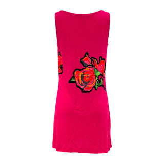 Louis Vuitton Fuchsia Floral Print Sleeveless Shift Dress