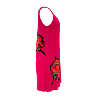 Louis Vuitton Fuchsia Floral Print Sleeveless Shift Dress