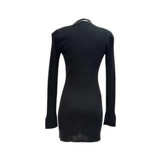 Chanel Black CC Logo Ribbed Knit Long Cardigan