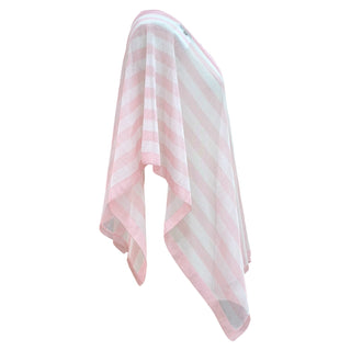 Chanel Pink & White Striped Knit Poncho Top