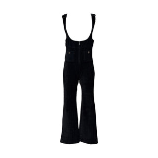 Chanel Black Corduroy CC Jumpsuit