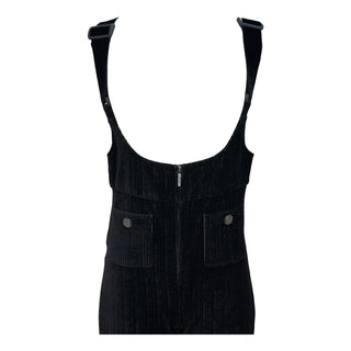 Chanel Black Corduroy CC Jumpsuit