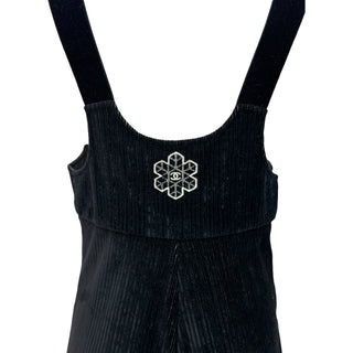 Chanel Black Corduroy CC Jumpsuit