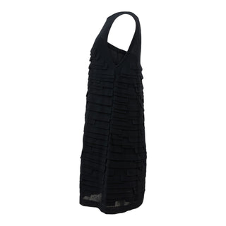 Chanel Black Layered Ribbon Knit Sleeveless Dress with Bandeau Slip