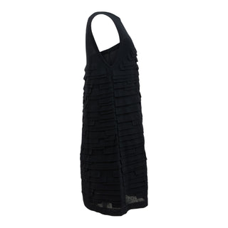 Chanel Black Layered Ribbon Knit Sleeveless Dress with Bandeau Slip