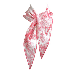 Dior Pink Toile de Jouy Silk Mitzah Scarf