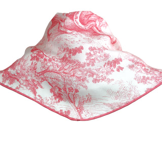 Dior Pink Toile de Jouy Silk Mitzah Scarf