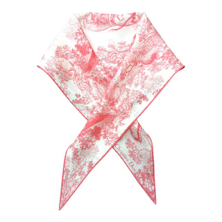 Dior Pink Toile de Jouy Silk Mitzah Scarf