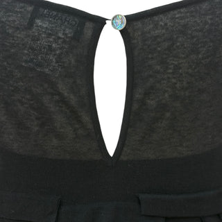 Chanel Black Layered Ribbon Knit Sleeveless Dress with Bandeau Slip