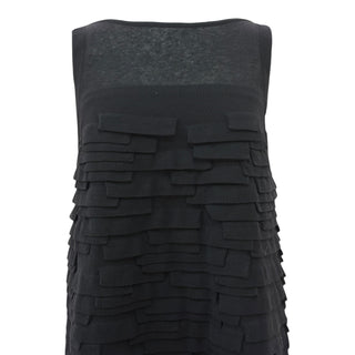 Chanel Black Layered Ribbon Knit Sleeveless Dress with Bandeau Slip
