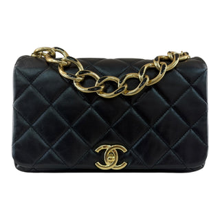Chanel Medium Color Match Quilted Lambskin Flap Bag Black