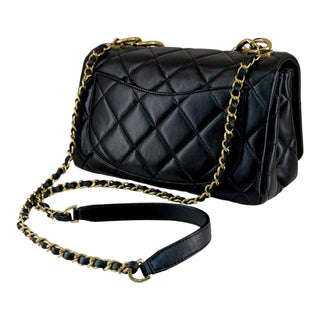 Chanel Medium Color Match Quilted Lambskin Flap Bag Black