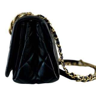 Chanel Medium Color Match Quilted Lambskin Flap Bag Black