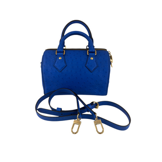 Louis Vuitton Blue Ostrich Leather Speedy Bandoulière Bag