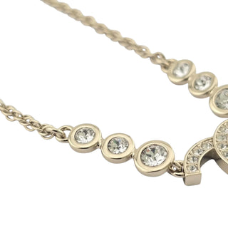 Chanel 2025 Gold Crystal CC Link Pendant Necklace